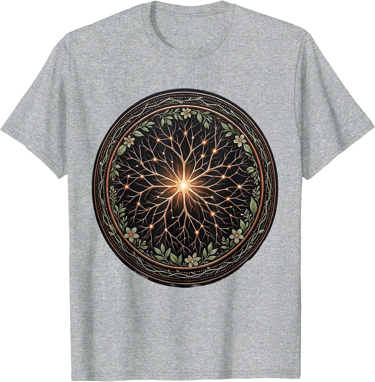 Men's Neuron Constellation Mind Art Design T-Shirt - Heather Grey