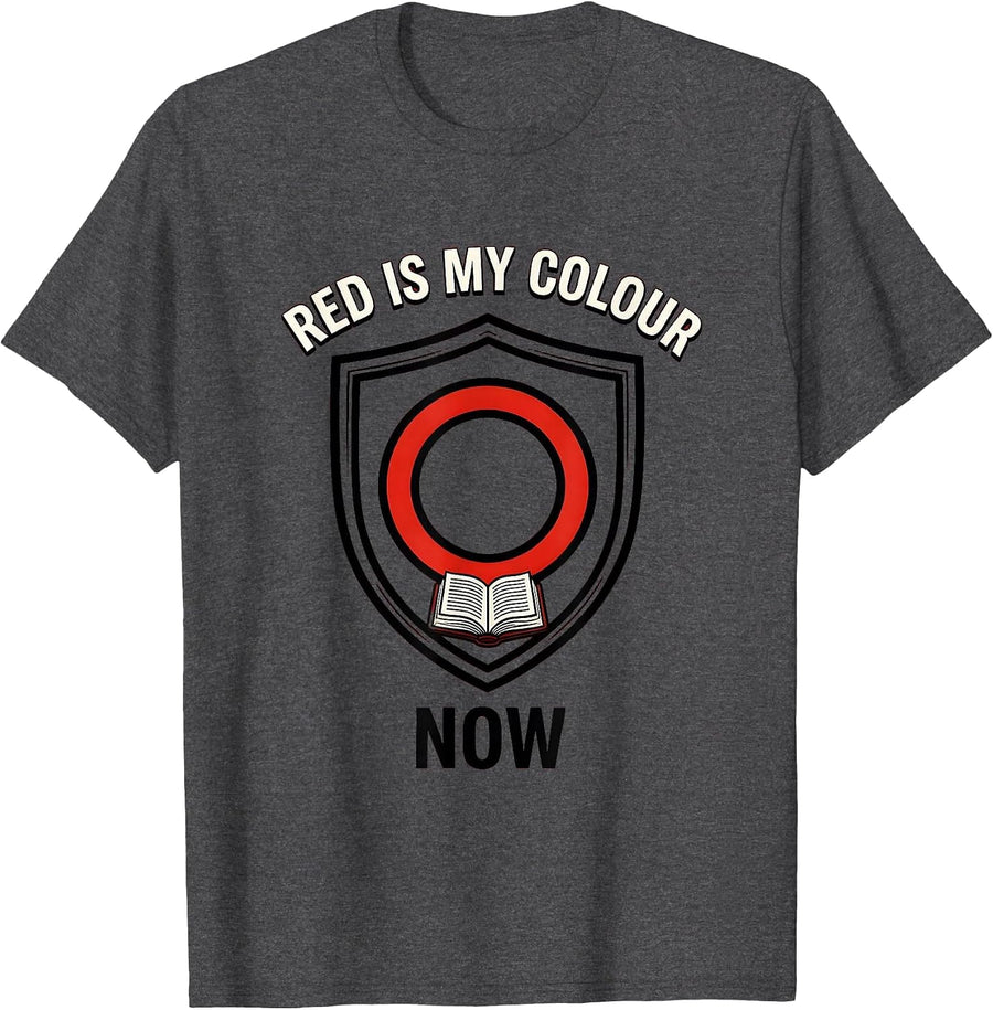 Men's Red Is My Colour Now Dyslexia Awareness Month School Red Day T-Shirt - Dark Heather Grey