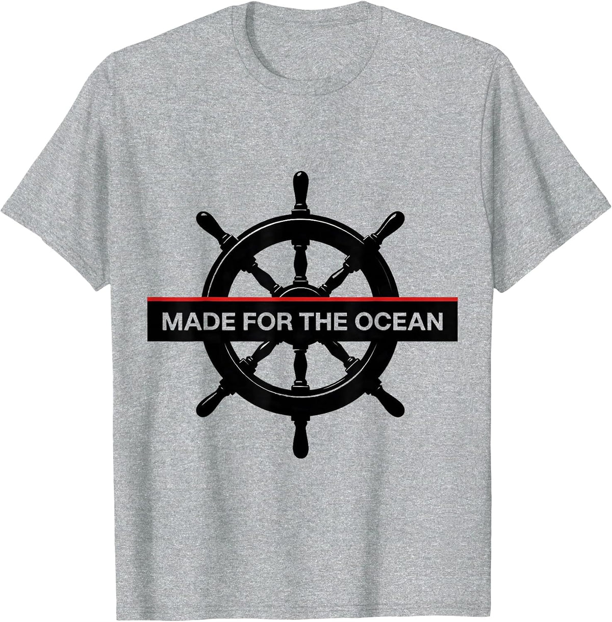Men's Made for the Ocean Sailor Graphic Design T-Shirt - Heather Grey