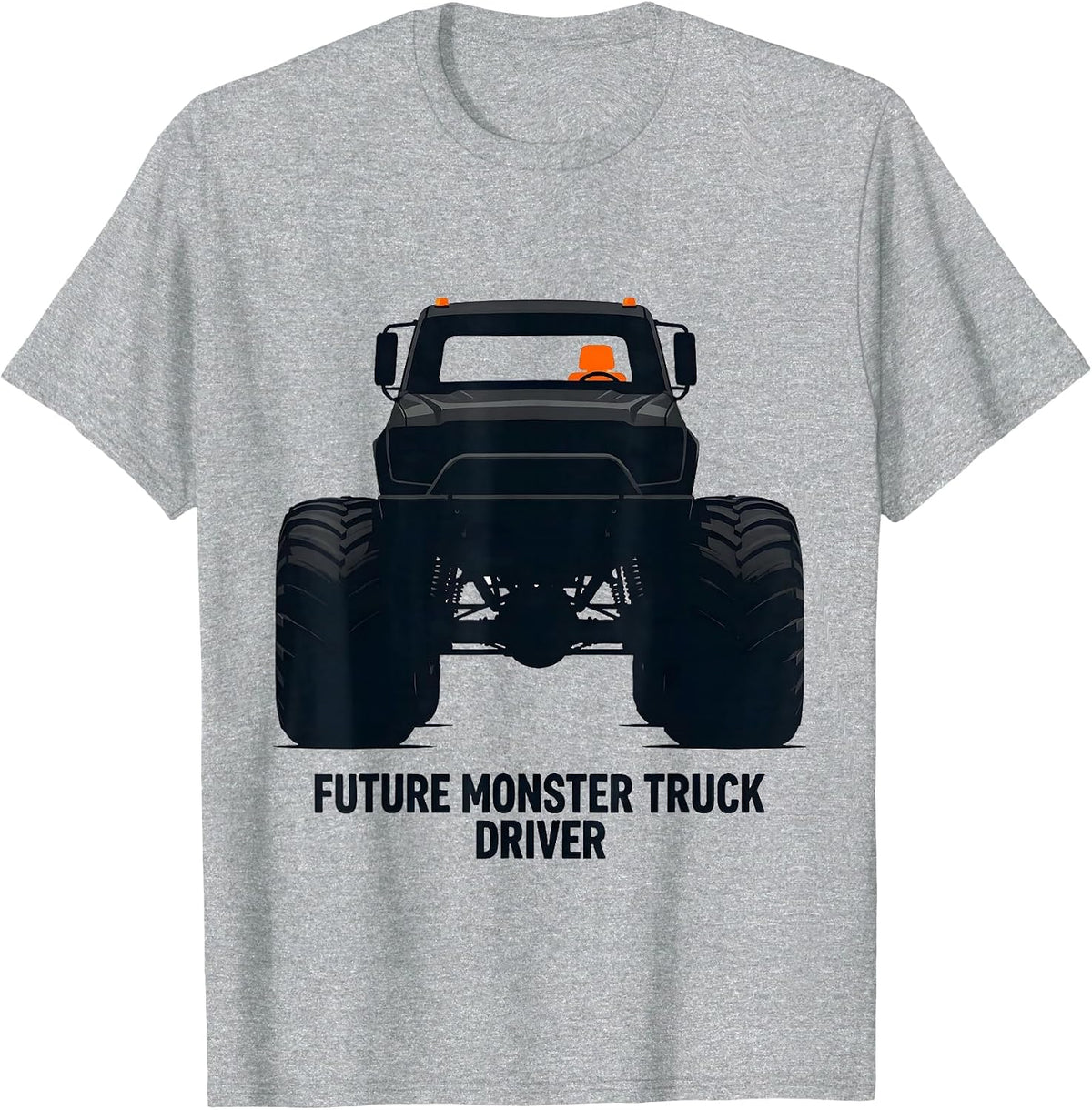 Men's Future Monster Truck Driver Playful Monster Truck Kids T-Shirt - Heather Grey