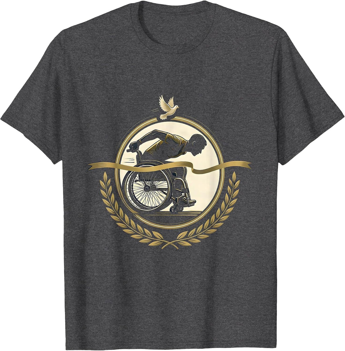 Men's Occupational Therapy Wheelchair Racer Finish Line T-Shirt - Dark Heather Grey