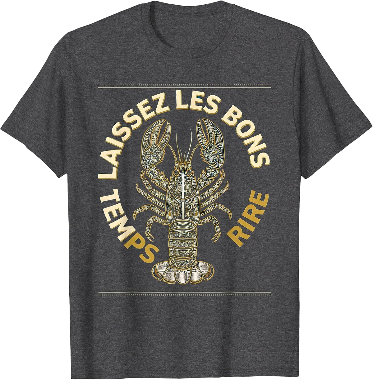 Men's Laissez Les Bons Temps Rire Crawfish Mardi Gras NOLA T-Shirt - Dark Heather Grey