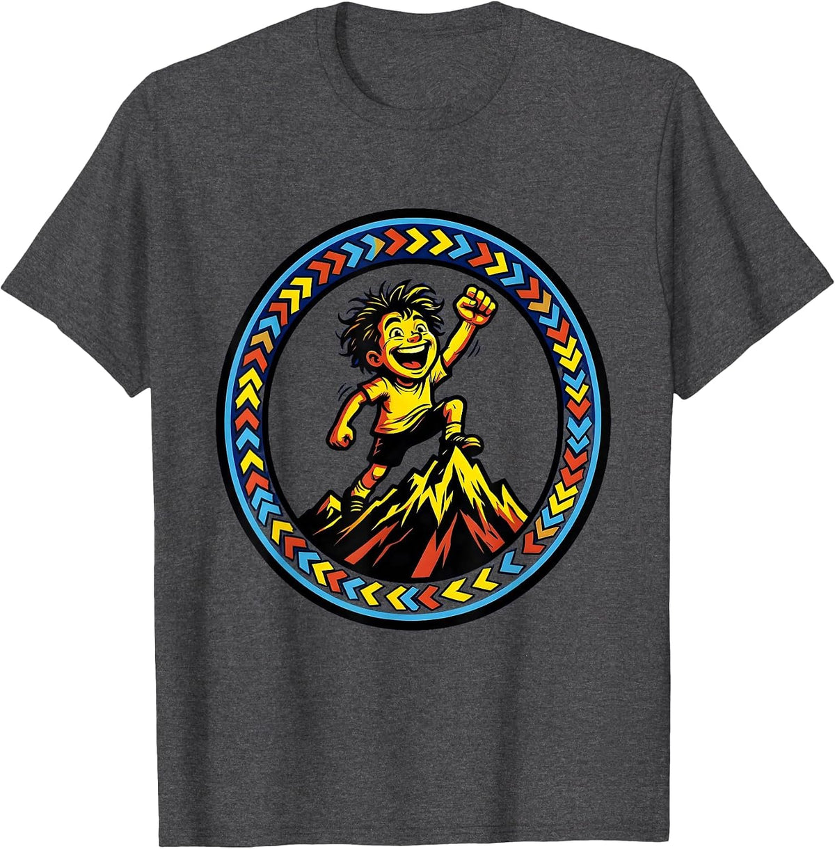 Down Syndrome Awareness Triumph Mountain Top T-Shirt - Dark Heather Grey