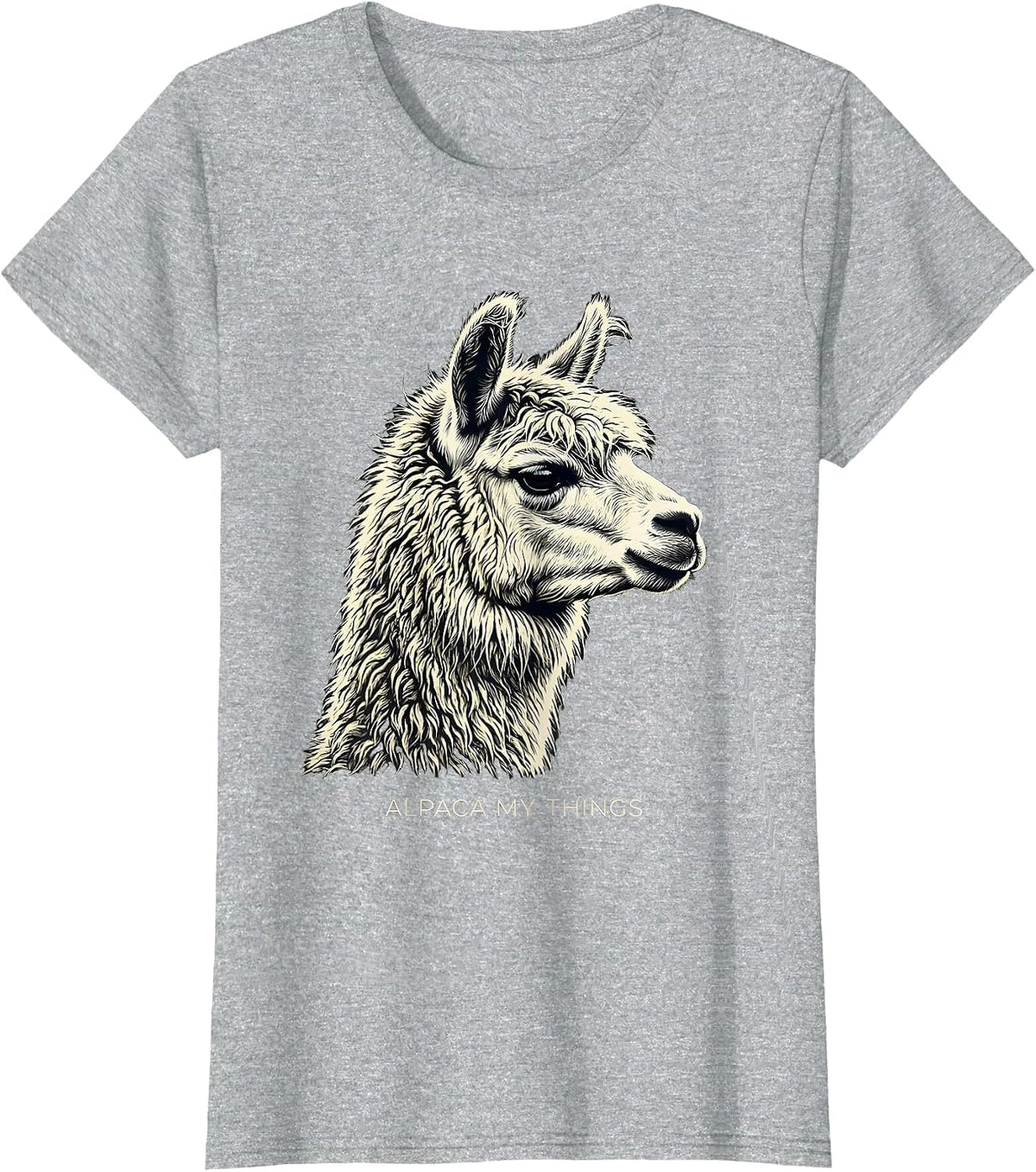 Women's Alpaca My Things Funny Alpaca Lover Casual Humor T-Shirt - Heather Grey