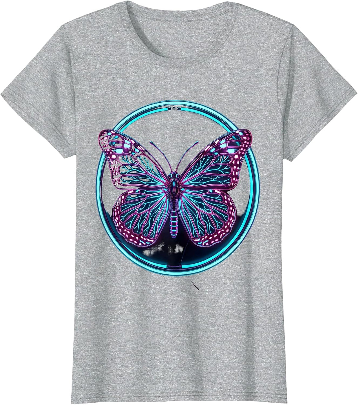 Women's Overstimulated Nervous System Butterfly Graphic T-Shirt - Heather Grey