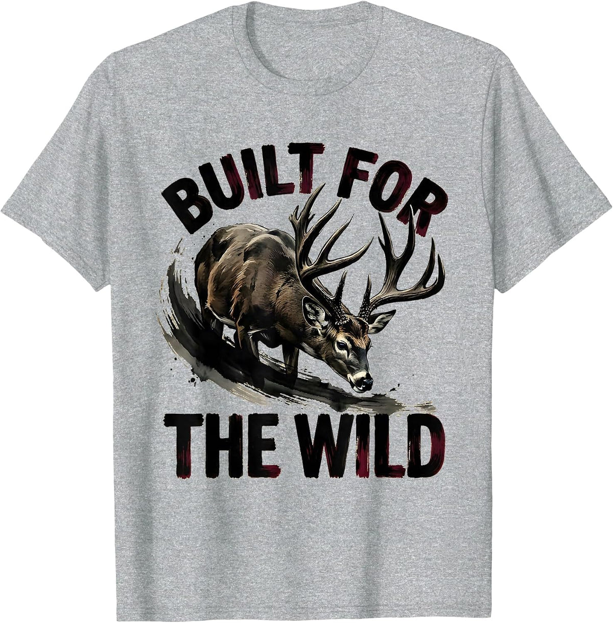 Men's Built for the Wild Hunting Graphic Design T-Shirt - Heather Grey