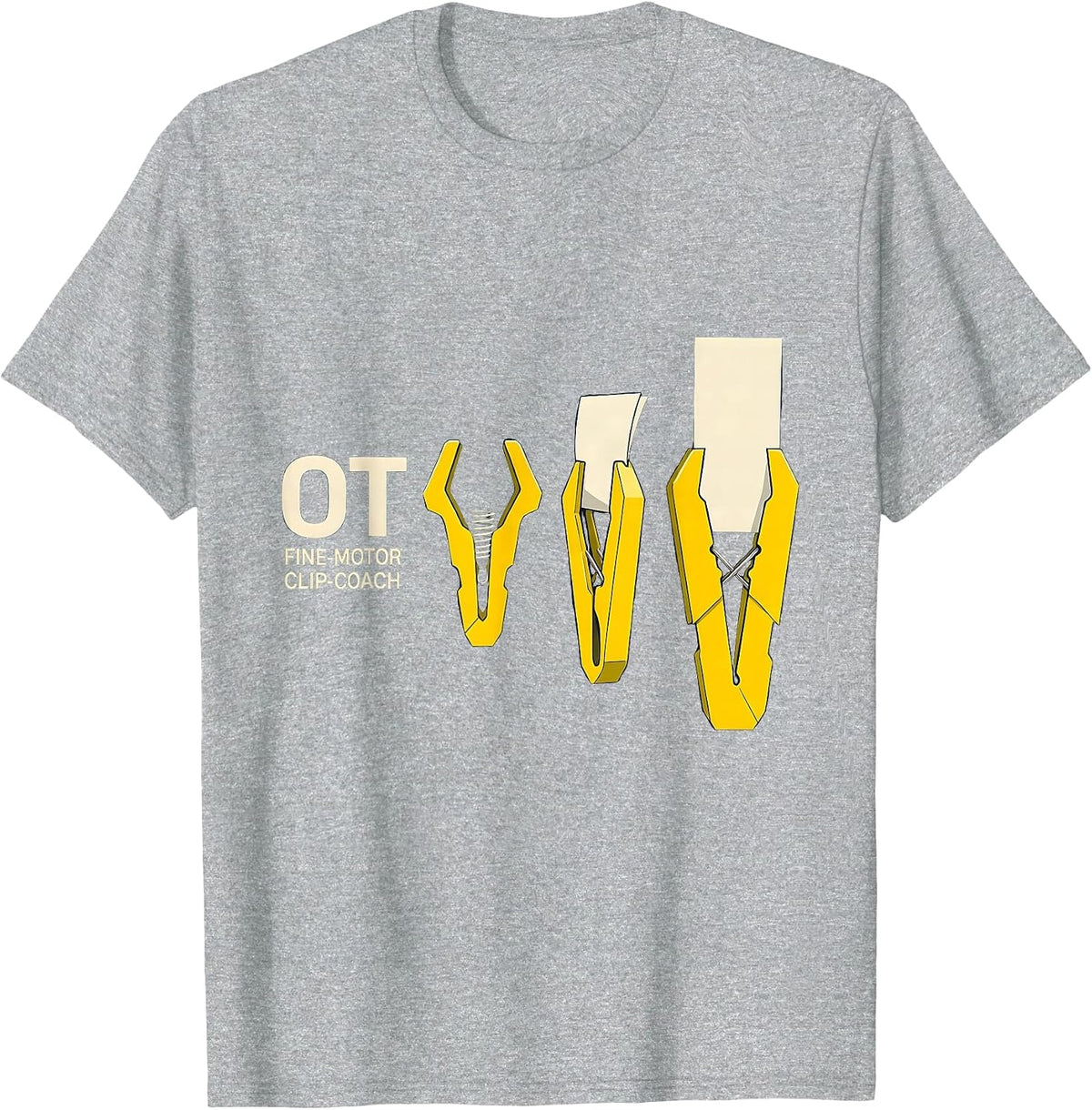 Men's OT Fine-Motor Clip-Coach Occupational Therapy Work Pride T-Shirt - Heather Grey
