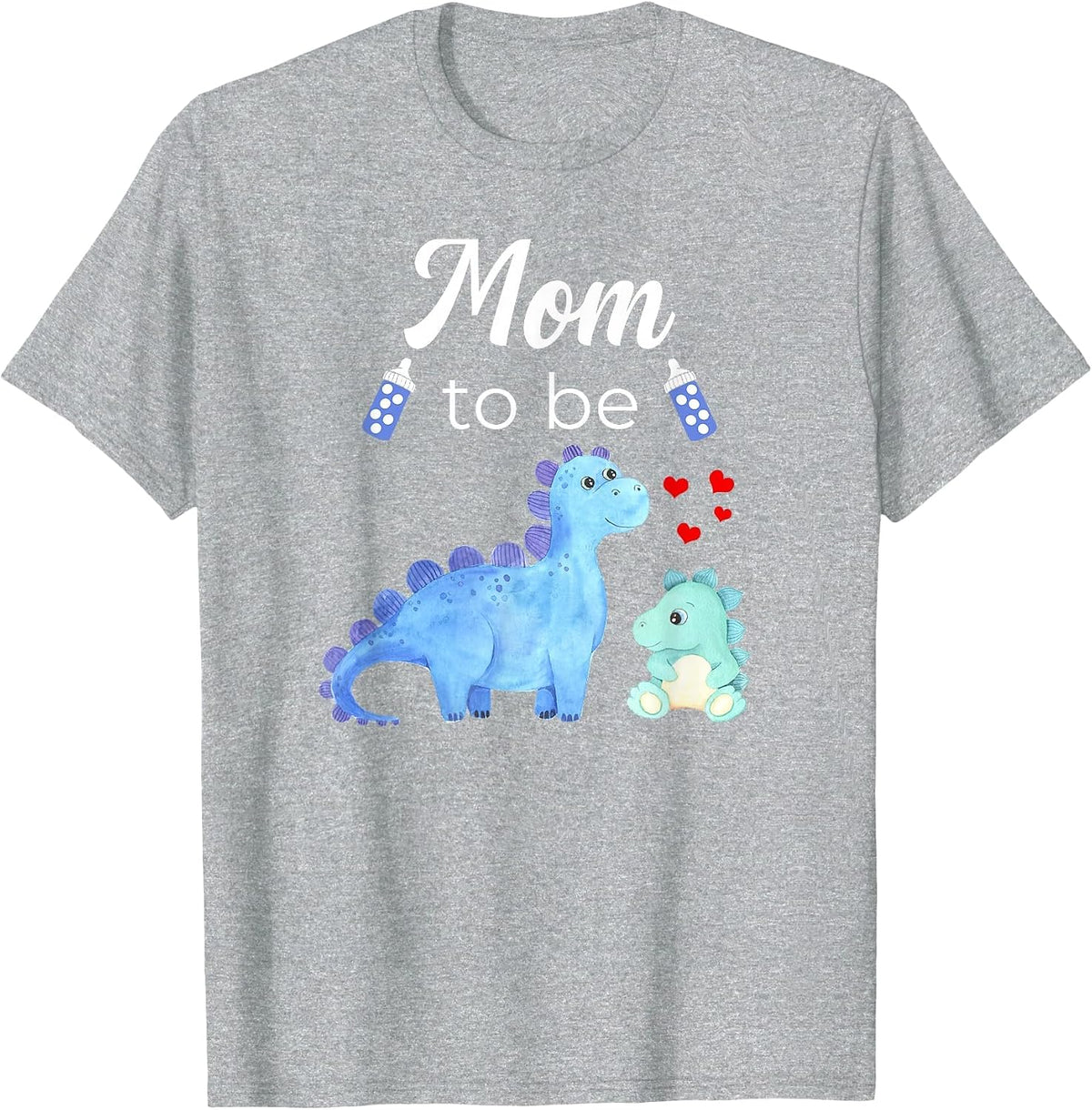 Mom to Be Dinosaur Baby Shower for Boy T-Shirt - Heather Grey