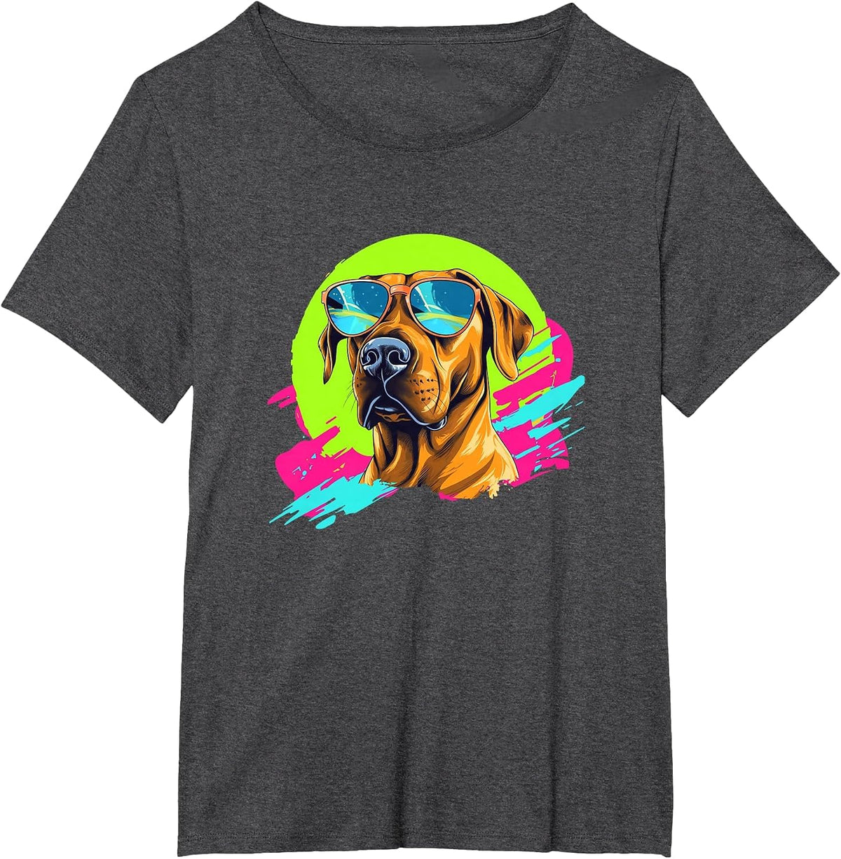 Funny Retro Vintage 80s Rhodesian Ridgeback Ridgie Lover T-Shirt - Dark Heather Grey