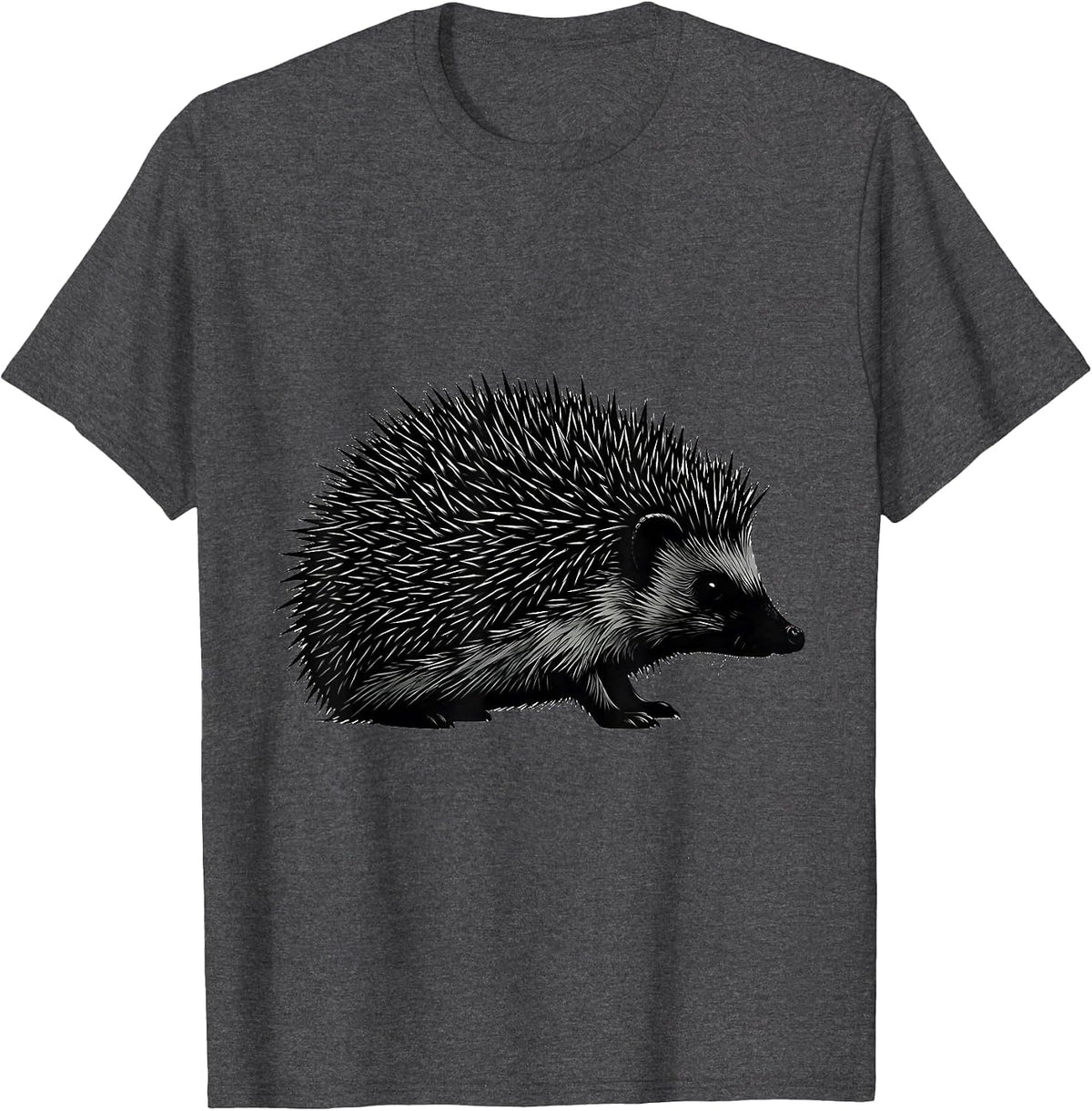 Hedgehog Silhouette Funny Squirrel And Hedgehog Novelty T-Shirt - Dark Heather Grey