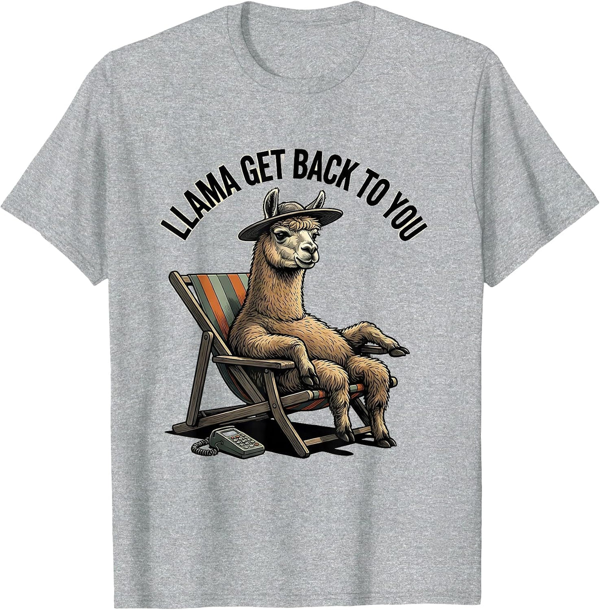 Men's Llama Get Back To You Funny Alpaca Animal Lover Gift T-Shirt - Heather Grey
