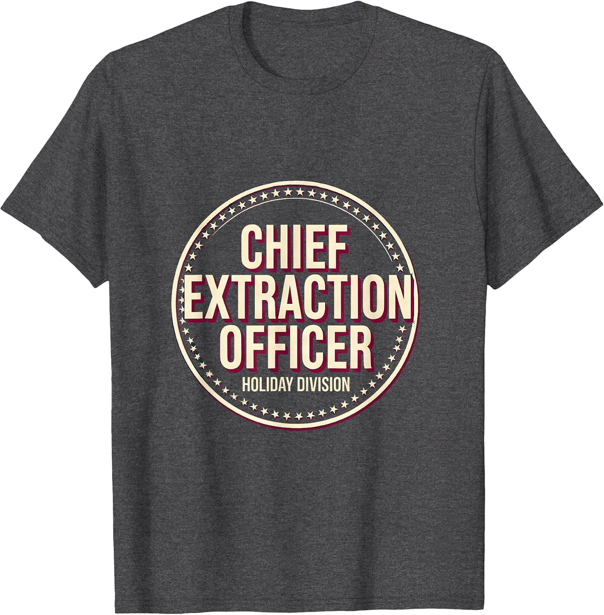Men's Chief Extraction Officer, Holiday Division Esthetician T-Shirt - Dark Heather Grey