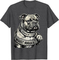 Men's Beware My Pittie Waist Hugger Funny Pitbull Owner Dog Mom T-Shirt - Dark Heather Grey