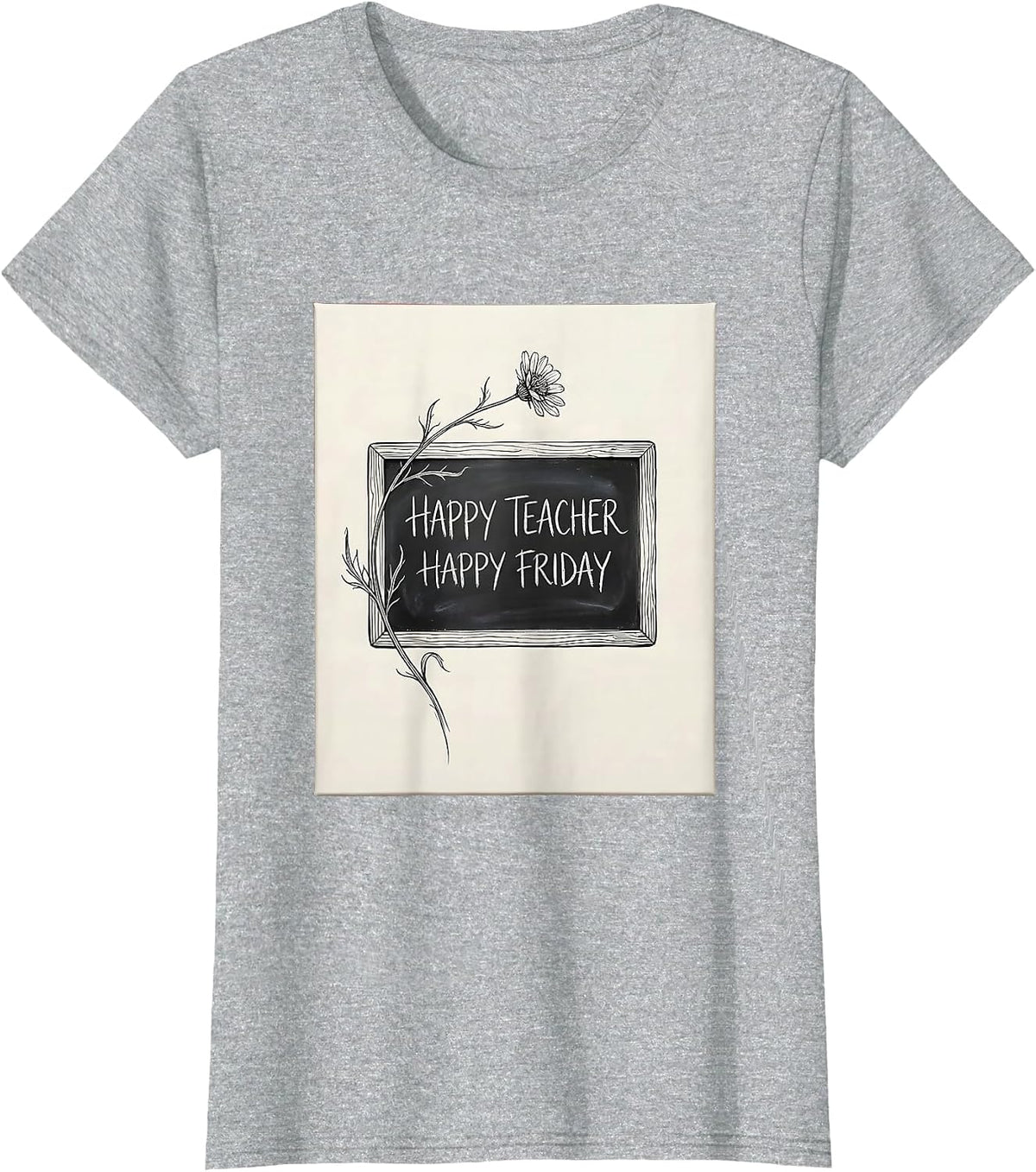 Happy Teacher Happy Friday Fri Yay Design T-Shirt - Heather Grey
