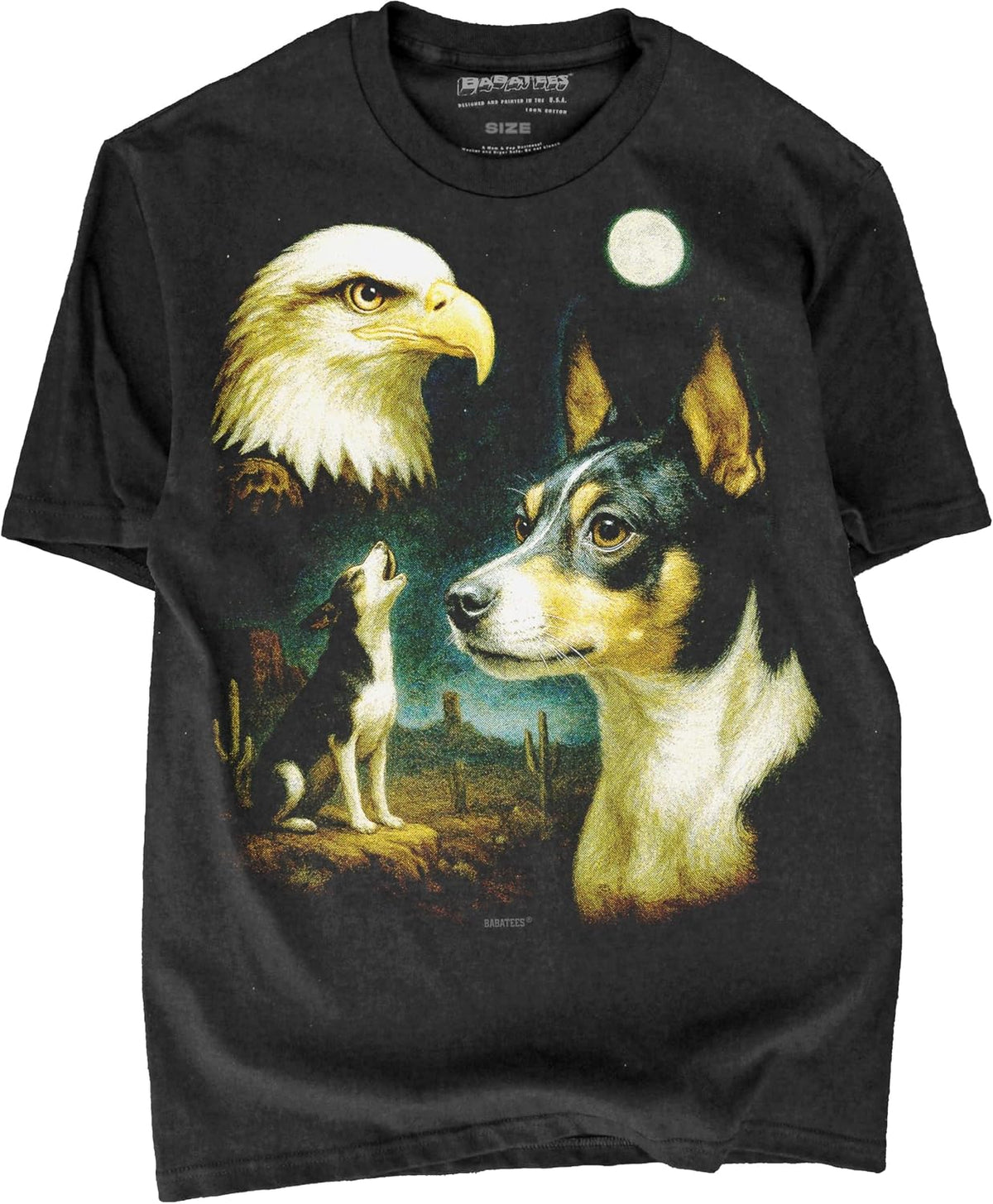 Majestic Dog Artwork Premium Black T-Shirt for Men & Women - Rat Terrier