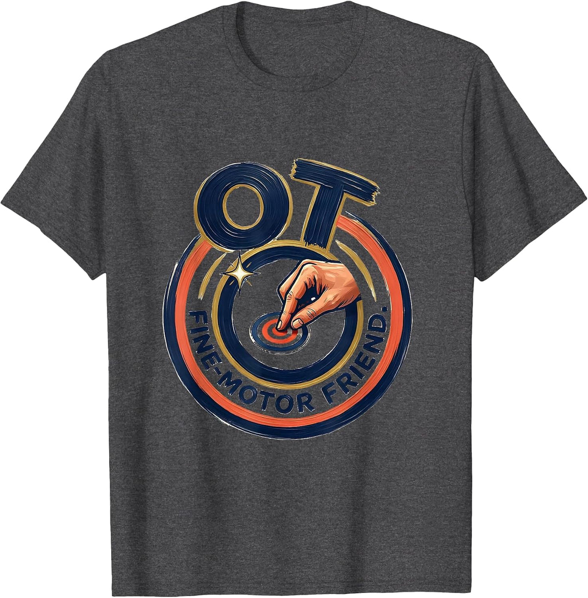 Men's OT Fine-Motor Friend Occupational Therapy Professional Pride T-Shirt - Dark Heather Grey