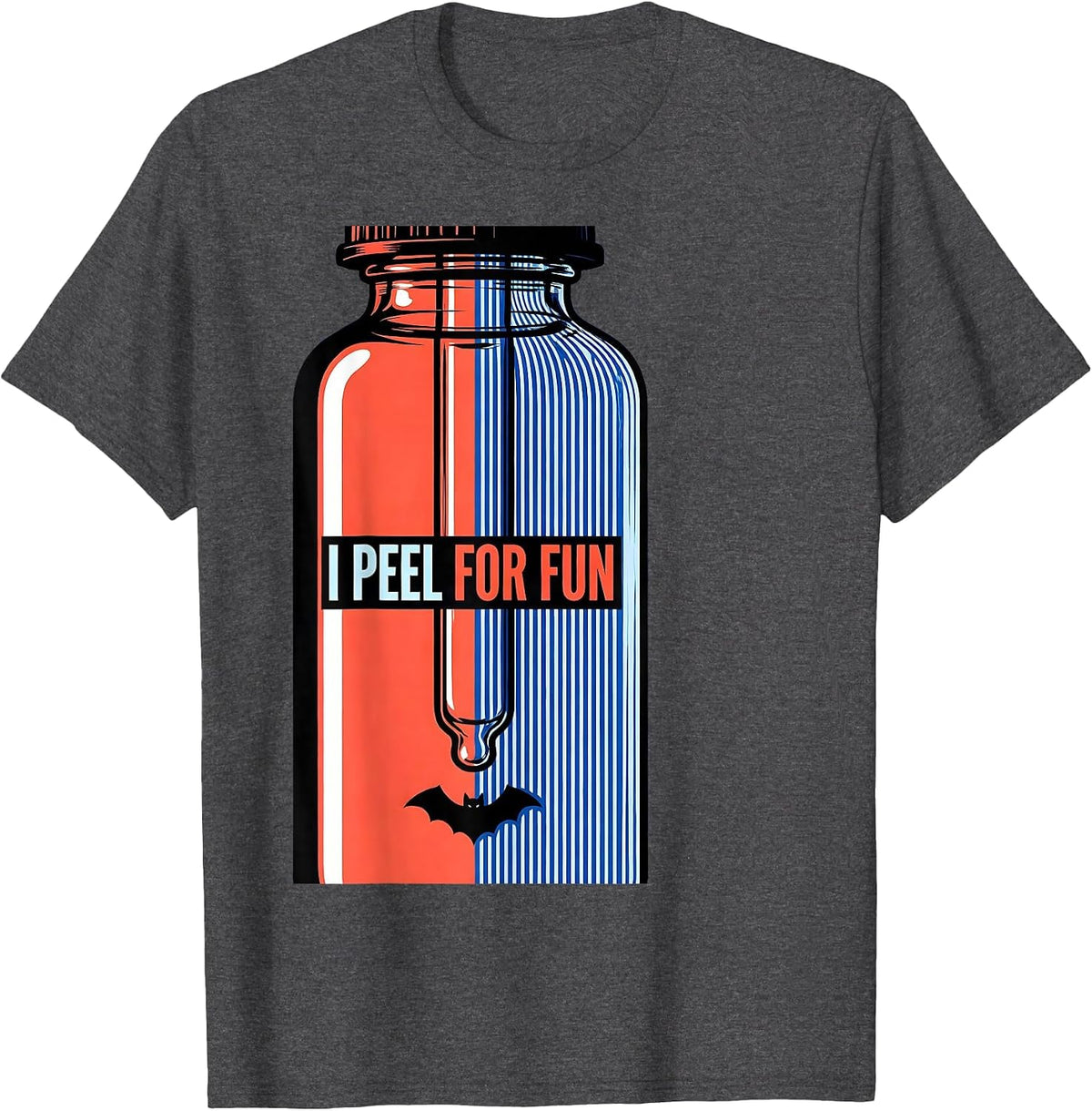 Men's I Peel For Fun Split Glam Dermatology Halloween Humor T-Shirt - Dark Heather Grey