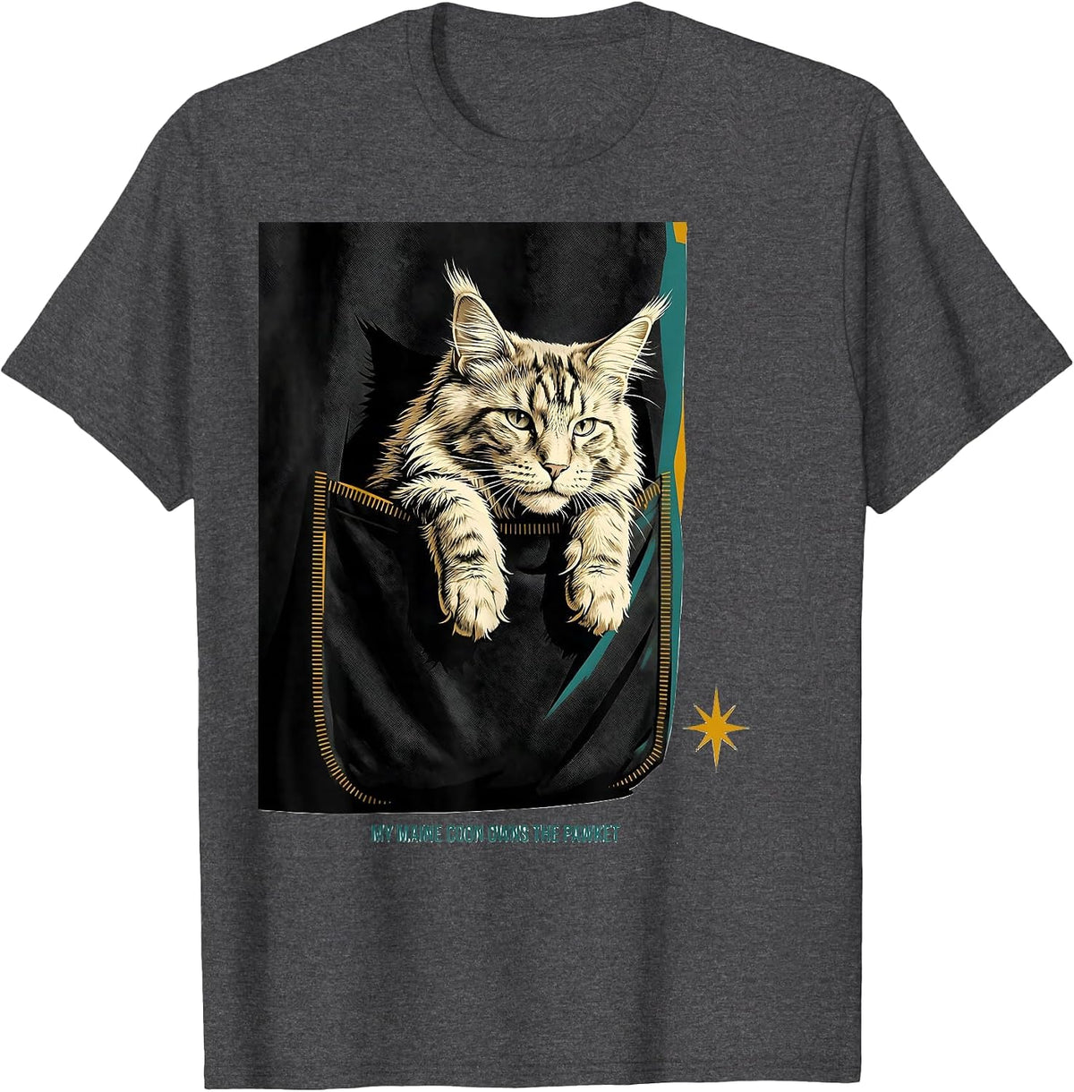 My Maine Coon Owns The Pawket Cute Cat Lover Midcentury T-Shirt - Dark Heather Grey