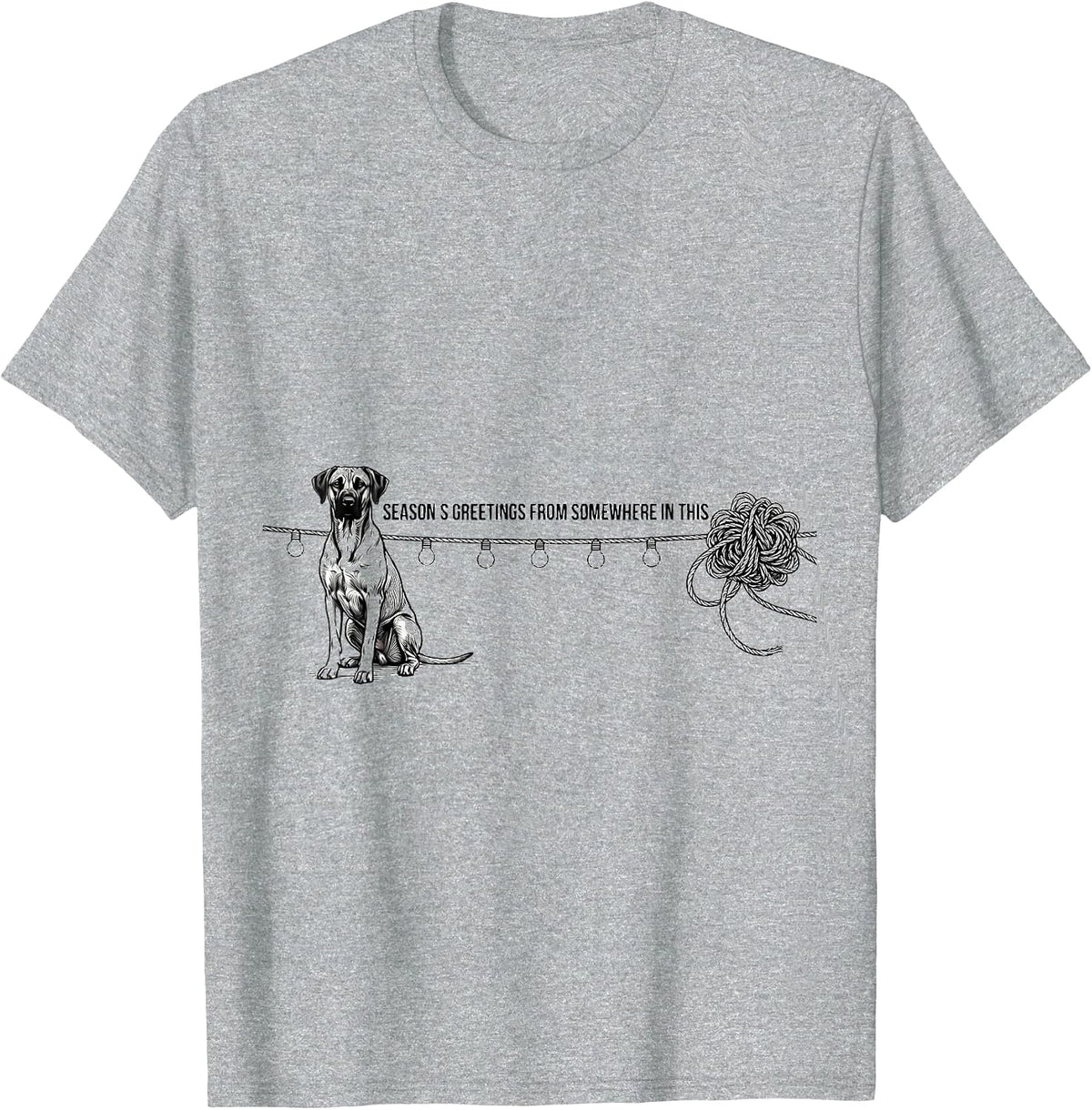 Men's Season's Greetings From Somewhere In This Rhodesian T-Shirt - Heather Grey