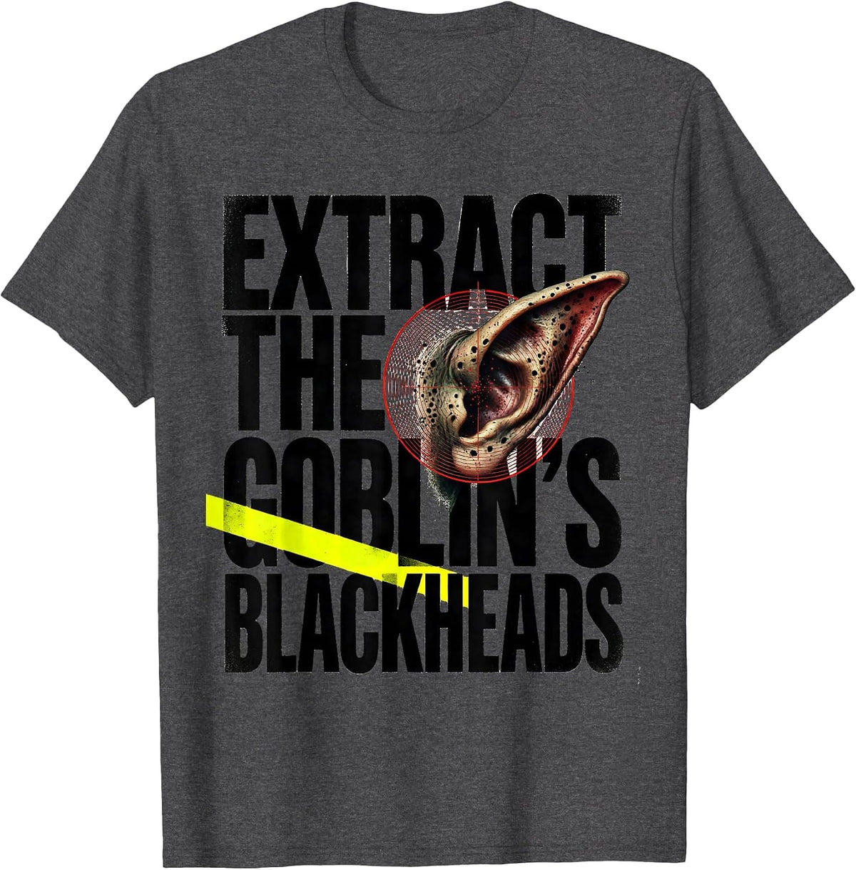 Men's Extract The Goblin's Blackheads Funny Dermatology Halloween T-Shirt - Dark Heather Grey