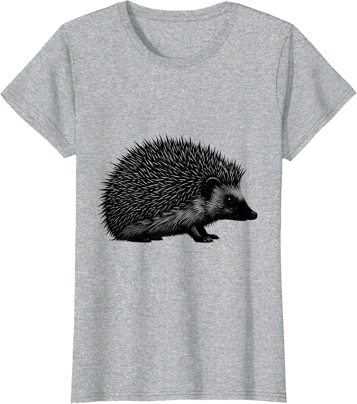 Hedgehog Silhouette Funny Squirrel And Hedgehog Novelty T-Shirt - Heather Grey