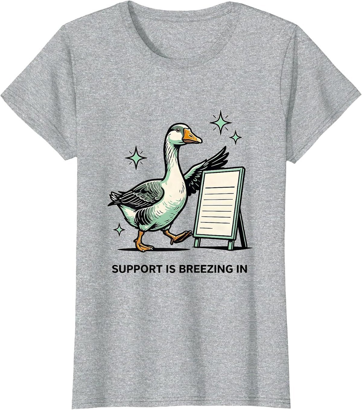 Support Is Breezing In Bold Bubbly Special Education Teacher T-Shirt - Heather Grey