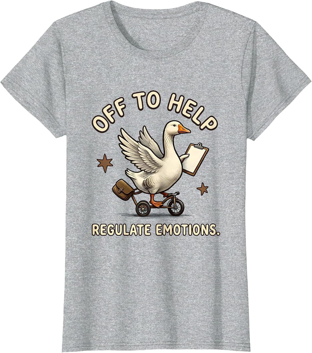 Women's Off To Help Regulate Emotions Funny Mental Health Counselor T-Shirt - Heather Grey