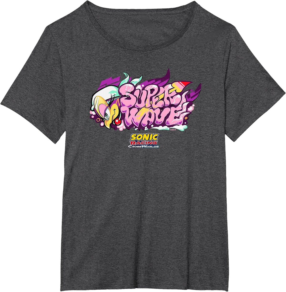 Sonic Racing CrossWorlds - Wave Decal T-Shirt - Dark Heather Grey