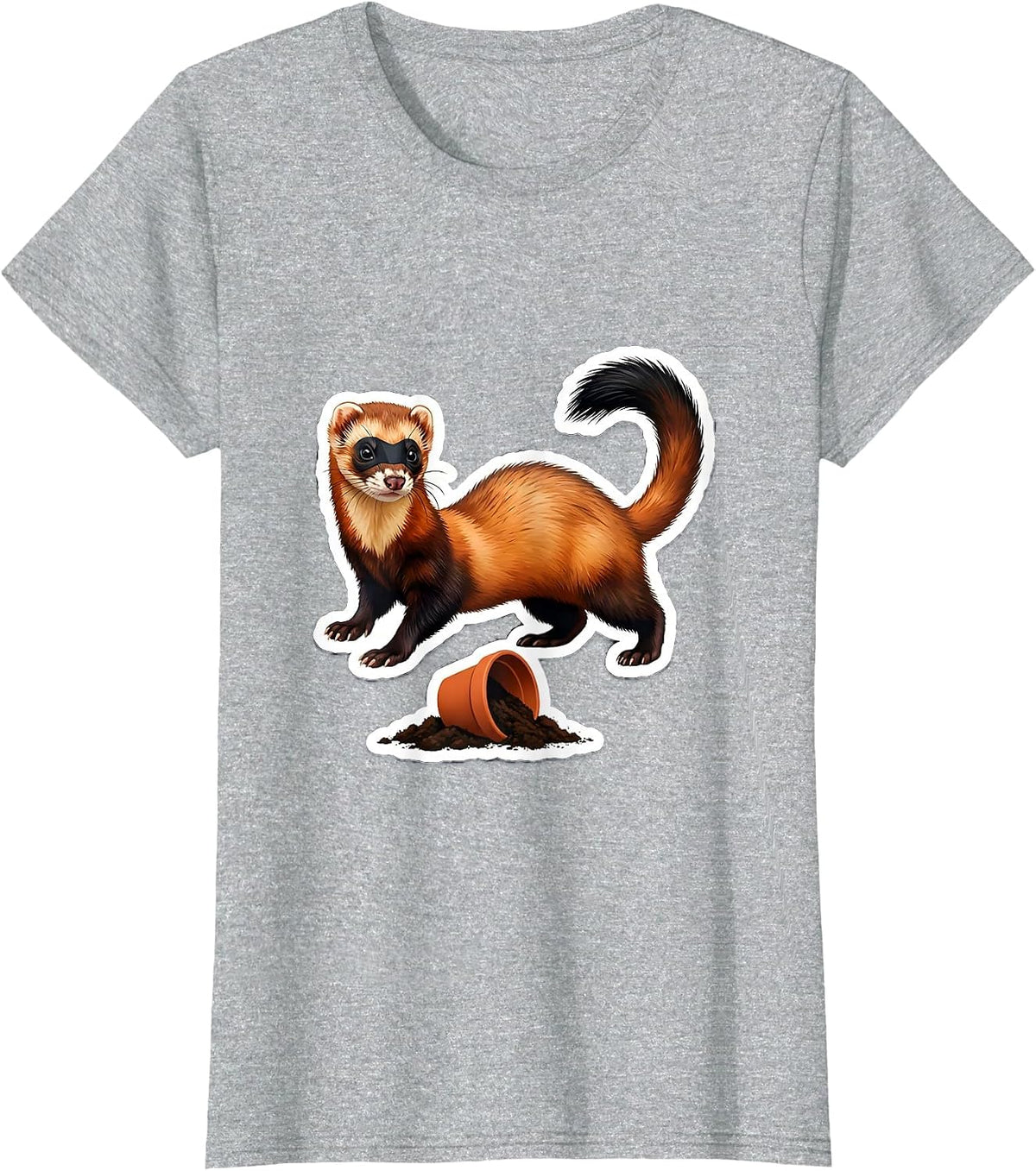 Ferret War Dance Funny Ferret Lover Gift T-Shirt - Heather Grey