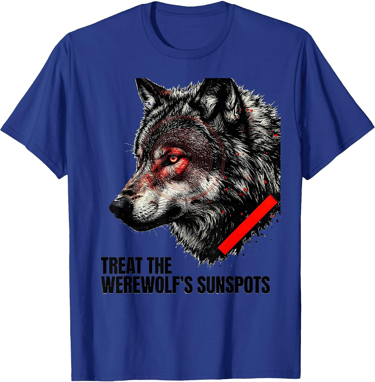 Men's Treat The Werewolf's Sunspots Funny Dermatology Halloween T-Shirt - Royal Blue