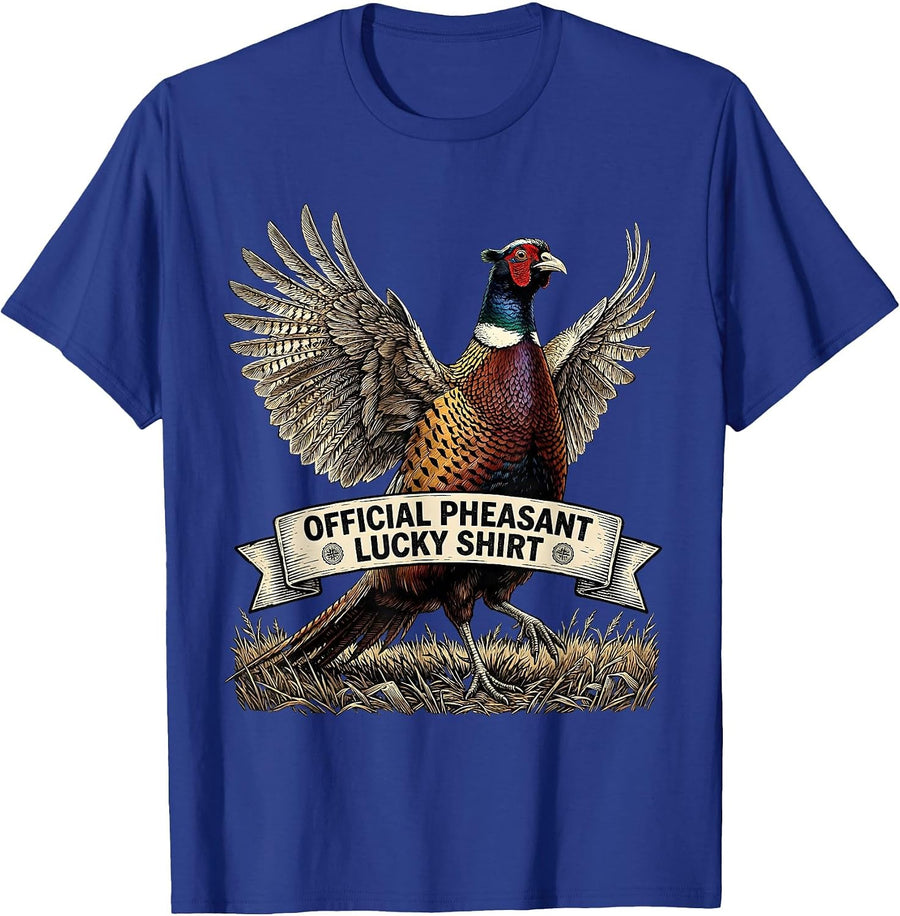 Official Pheasant Lucky Shirt Upland Bird Hunter Hunting T-Shirt - Royal Blue