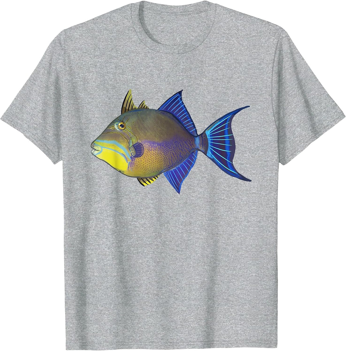 Queen Triggerfish Shirt | Triggerfish Fishing T-Shirt T-Shirt - Heather Grey