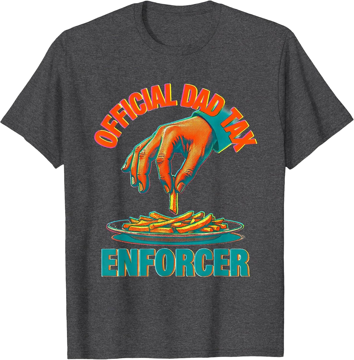 Official Dad Tax Enforcer Funny Dad Design T-Shirt - Dark Heather Grey