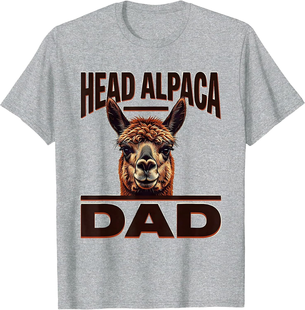 Men's Head Alpaca Dad Funny Alpaca Lover Novelty T-Shirt - Heather Grey