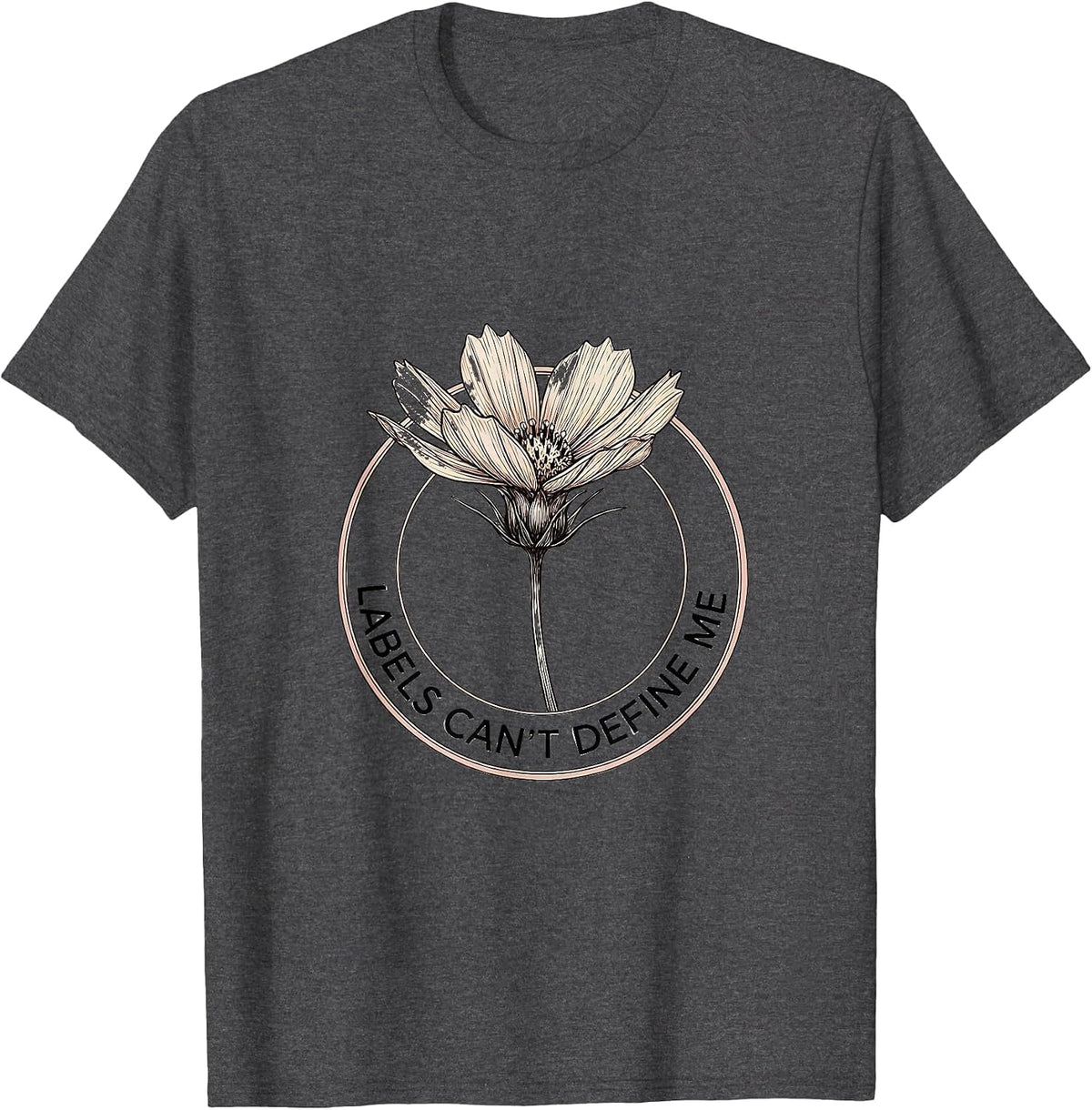 Men's Labels Can't Define Me Dyslexia Awareness Design T-Shirt - Dark Heather Grey