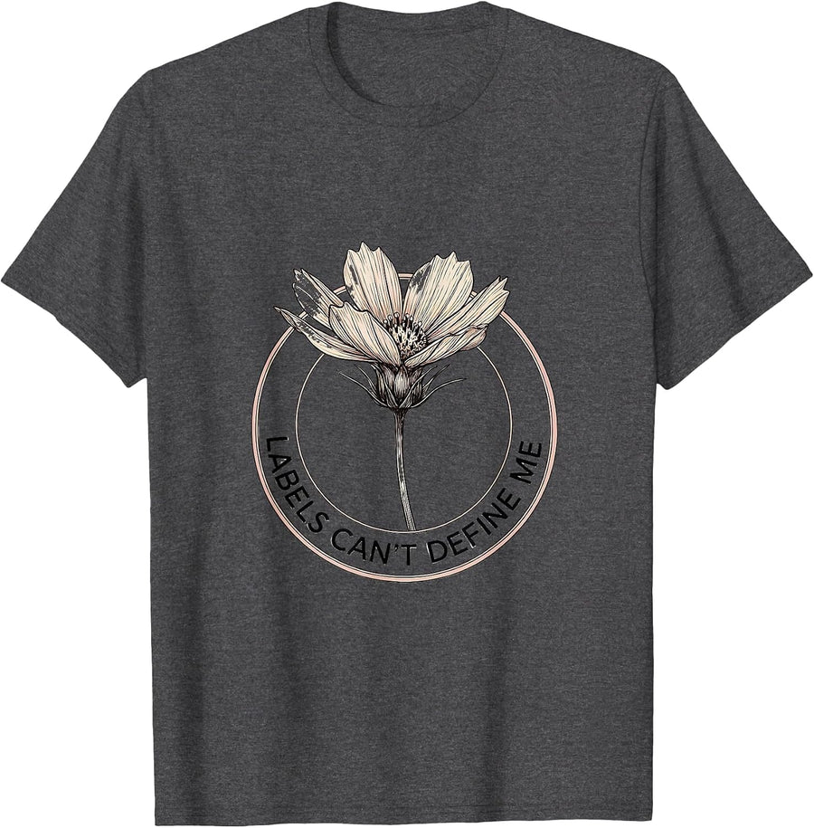Men's Labels Can't Define Me Dyslexia Awareness Design T-Shirt - Dark Heather Grey