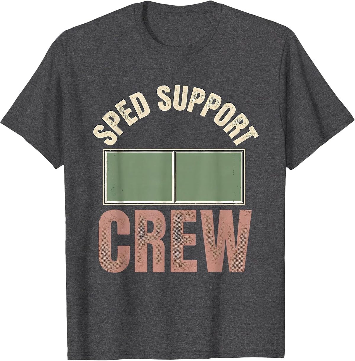 Men's SPED Support Crew Vintage Special Education Teacher T-Shirt - Dark Heather Grey