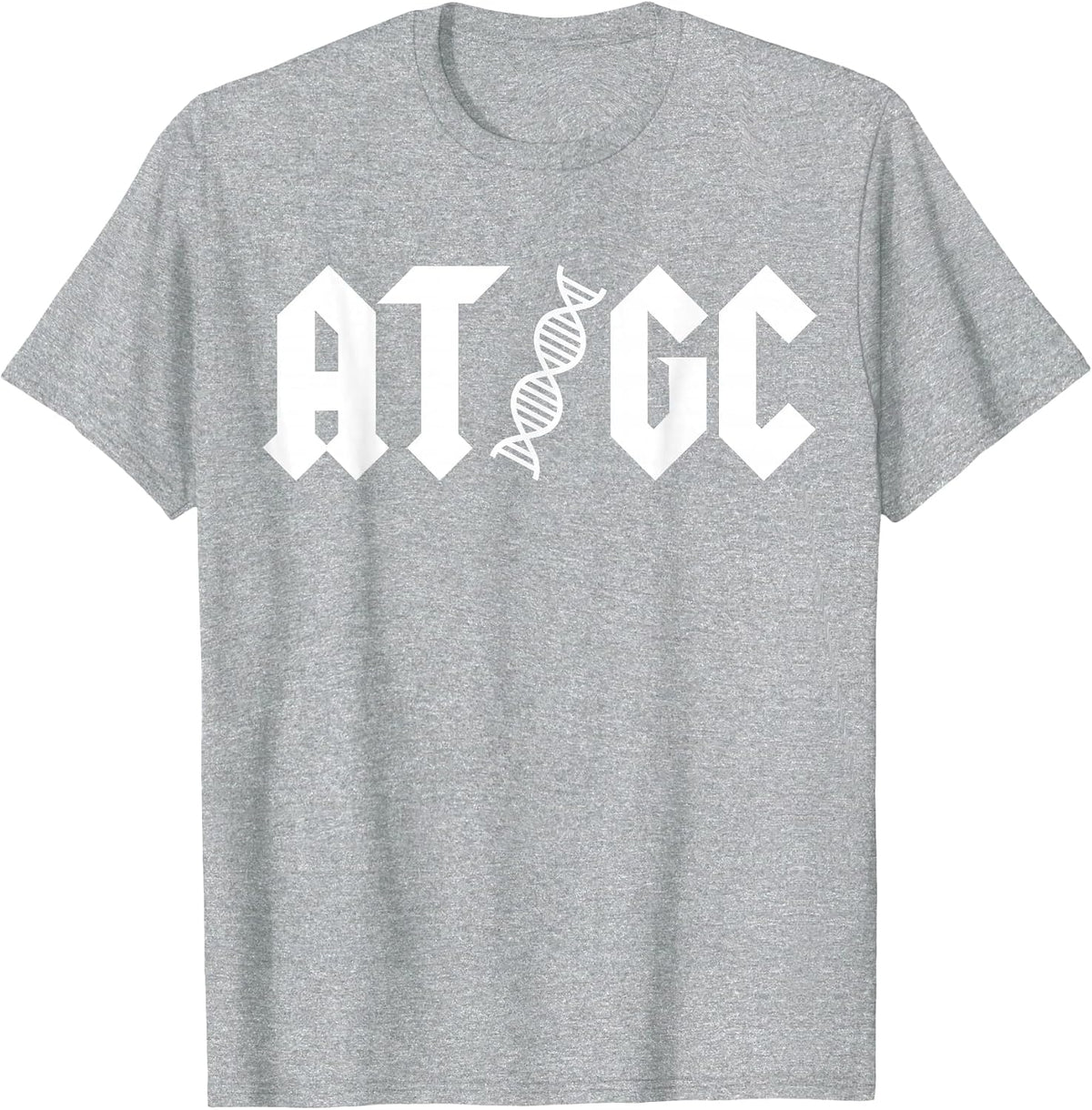 AT GC Biology DNA Strand Double Helix Teacher Student T-Shirt - Heather Grey