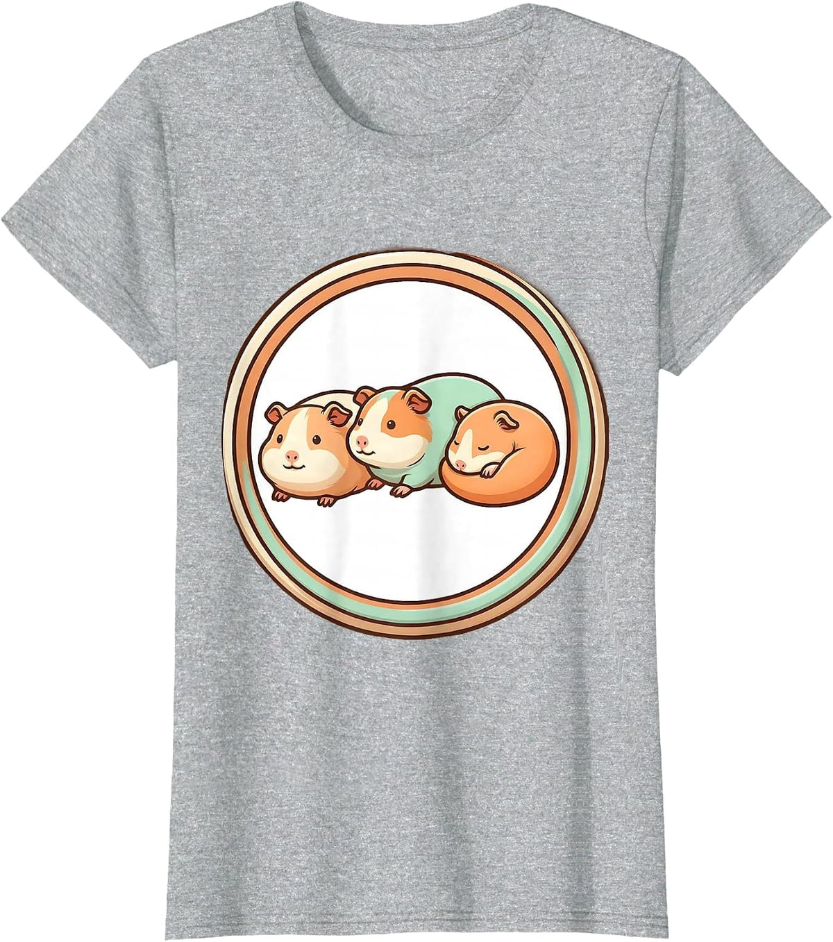 Sealed Guinea Pig Badge Cute Kawaii Pet Lover Gift T-Shirt - Heather Grey