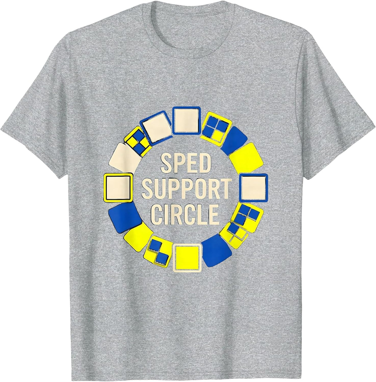 Men's SPED Support Circle Geometric Special Education Teacher T-Shirt - Heather Grey