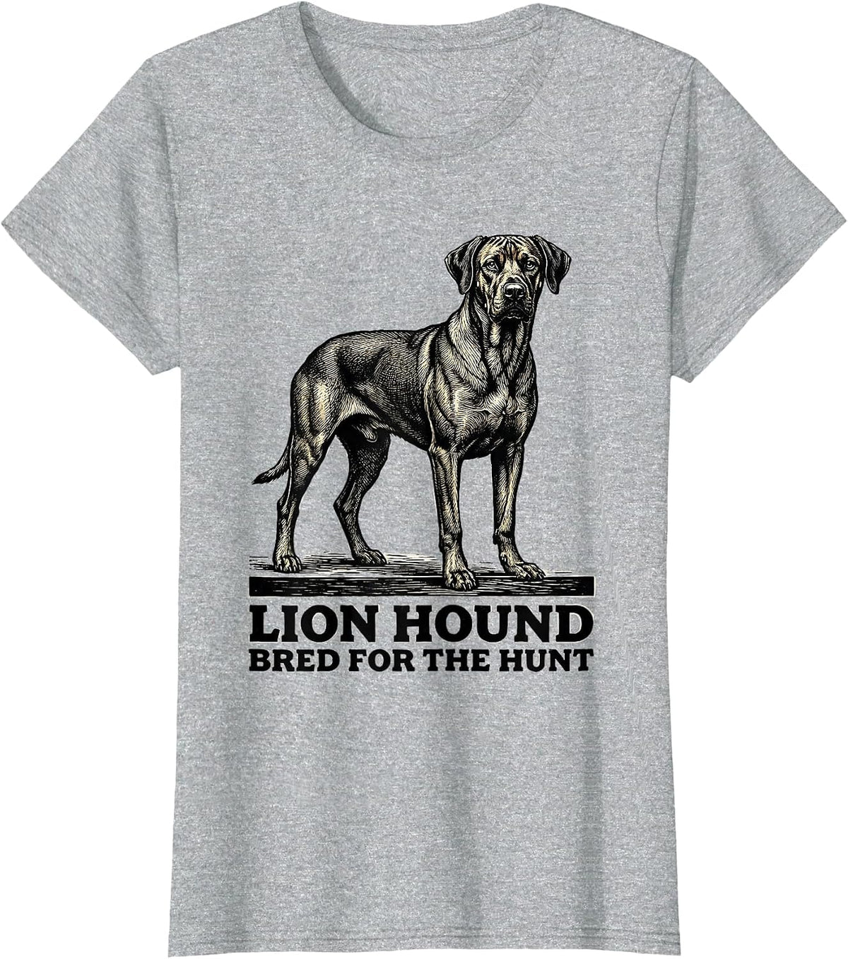 Lion Hound Bred For The Hunt Vintage Rhodesian Ridgeback Dog T-Shirt - Heather Grey