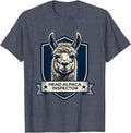 Head Alpaca Inspector Funny Alpaca Lover Humor T-Shirt - Heather Blue