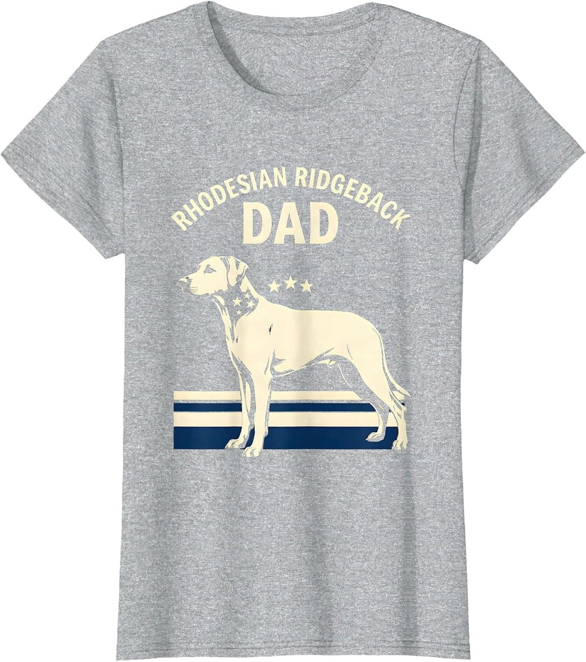 Rhodesian Ridgeback Dad Patriotic Dog Breed Pride 4th T-Shirt - Heather Grey