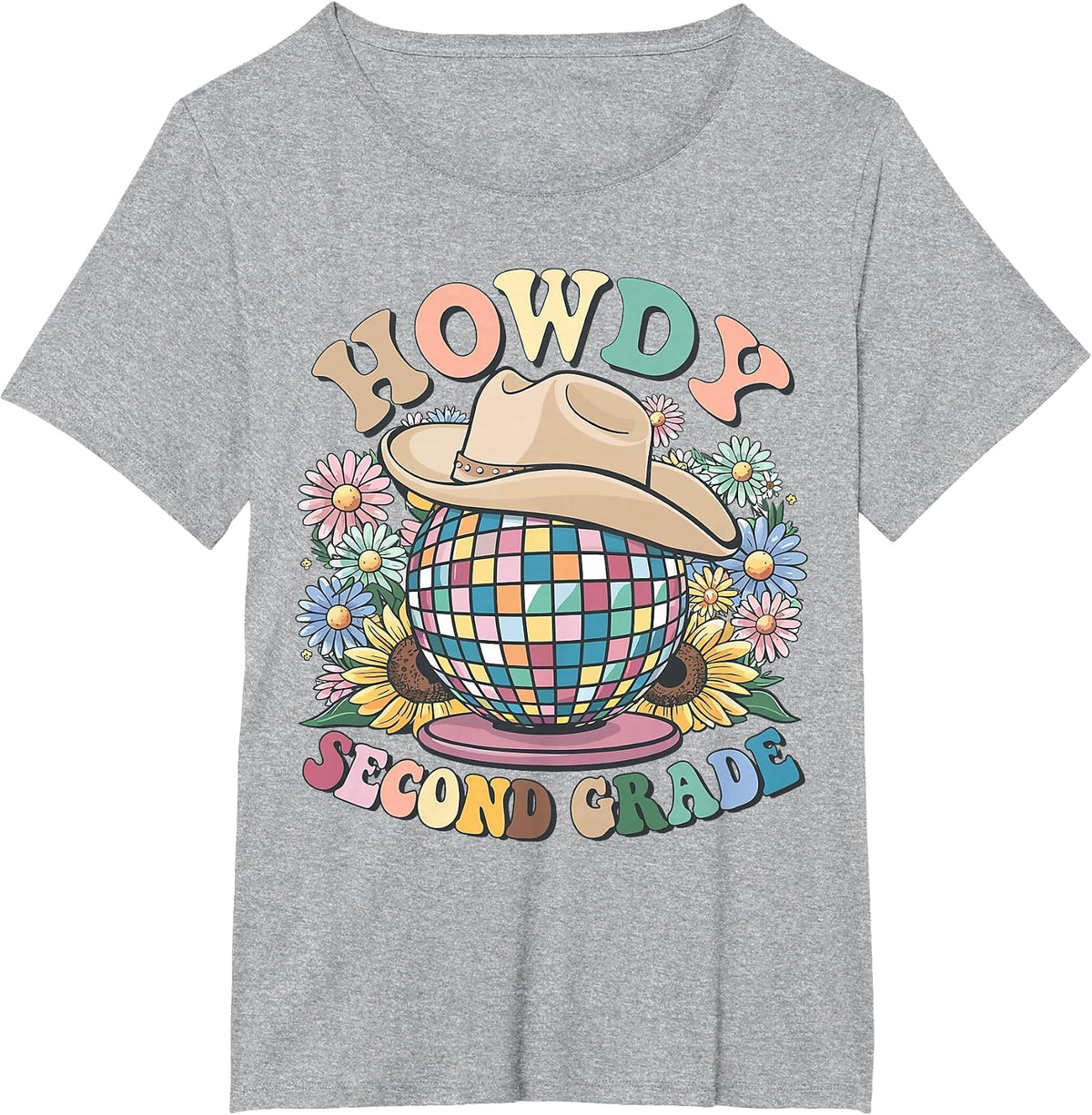 Howdy Second Grade Cowgirl Western 2nd Grade Back to School T-Shirt - Heather Grey