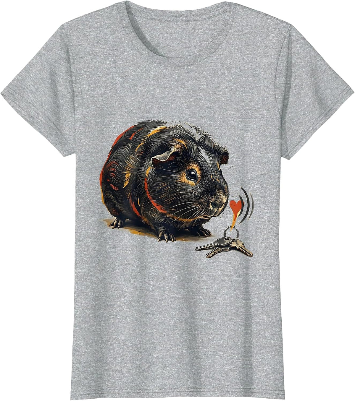 Women's Guinea Pig Rosette Pet Lover Funny Animal Humor T-Shirt - Heather Grey