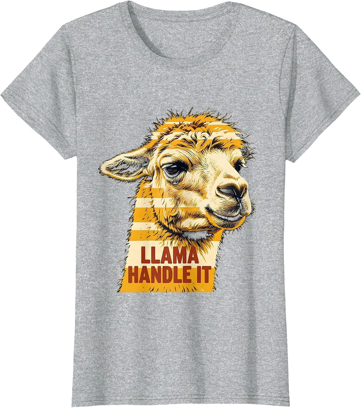 Women's Llama Handle It Funny Llama Lover Animal Humor T-Shirt - Heather Grey