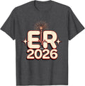 Men's ER Crew 2026 Festive Nurse Crew New Year Eve Party T-Shirt - Dark Heather Grey