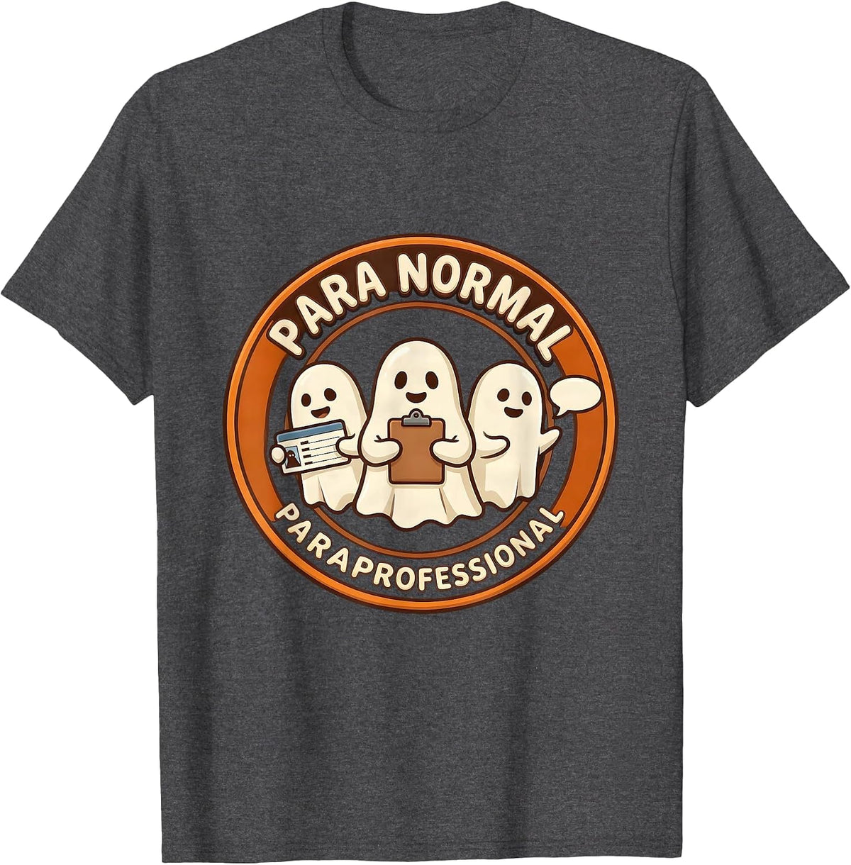 Men's Para Normal Paraprofessional Ghost Sped Teacher Aide T-Shirt - Dark Heather Grey