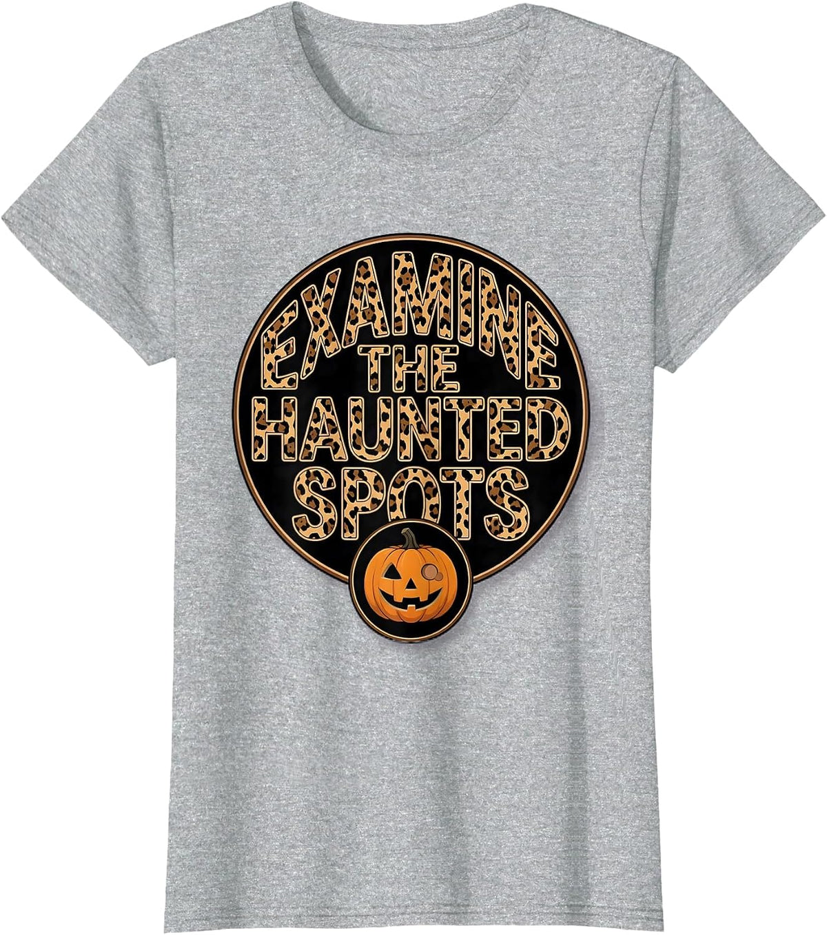 Examine The Haunted Spots Bold Dermatology Halloween Humor T-Shirt - Heather Grey