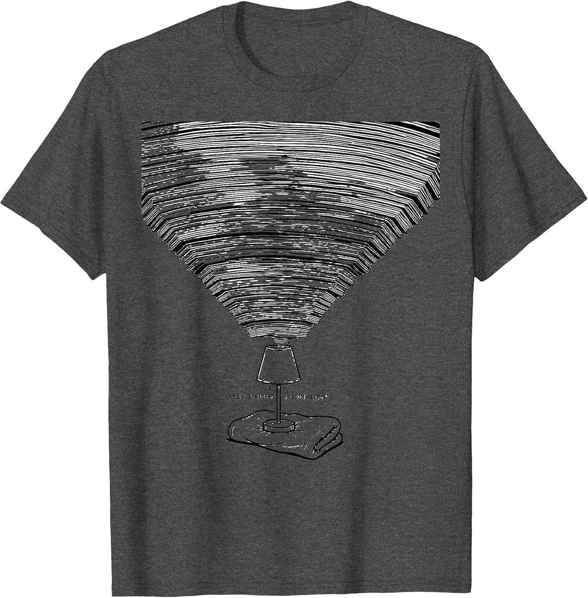 I Only Turned On One Lamp Cozy Autumn Reading Teacher Book T-Shirt - Dark Heather Grey